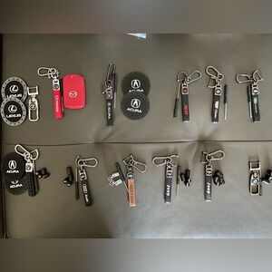 Multiple car Logo leathe keychain set  prices are different each set brand new